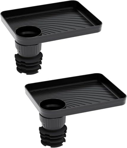 SEVEN SPARTA Car Seat Tray for Kids Toddler Travel with Soft Rubber Base, Rotatable and Removable Cup Holder Snack Tray for Food Color and Play for Family Road Trip Essentials (2, Standard Base)