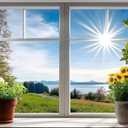 WOOHOOROO Peel and Stick Fake Window Flower Pots Sunshine Decoration Poster Picture Wall Sticker Decor Mural Wall Door Self-Adhesive Removable Decoration,24" x 36"