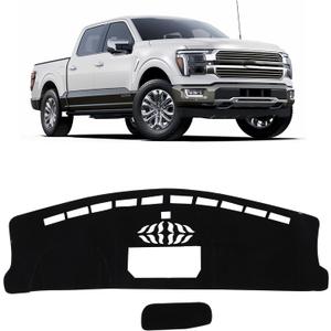 YYCKE Dash Cover Mat Custom Fit for Ford F150 F-150 2021-2024 2025 2026 Accessories Dashboard Pad Carpet Protector