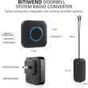 BITIWEND Wireless Doorbell Chime for Blink - Compatible with Blink Video Doorbell and Blink Video Doorbell (2nd Gen) with Wired Transmitter (1 Video Doorbell Extender 1 Receiver