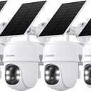 2K Cameras for Home Security-2.4G WiFi Outdoor Camera Wireless Solar/Battery Powered, 360 Viewing, Human Detection, Color Night Vision, Cloud/SD Storage B6 (B6-White-4pack-2.4G)