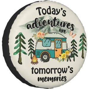 Spare Tire Cover for RV Camper Adventure, Weatherproof Universal Wheel Cover for RV Travel Trailer Camper Truck 15inch