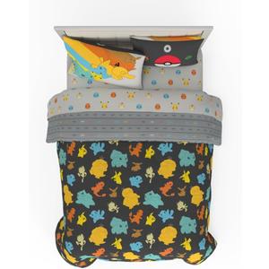 Pokemon Bedding Set, Full Size 7 Piece Set Kids Super Soft Cozy Reversible Comforter and Sheet Set with Sham, (100% Officially Licensed Product) by Franco