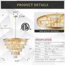 Large Crystal Chandeliers Modern 30Gold Chandelier for Foyer Staircase Chandeliers 5 Tiers 16 Lights Luxury K9 Ceiling Pendant Lighting Fixture for Dining Room Bedroom