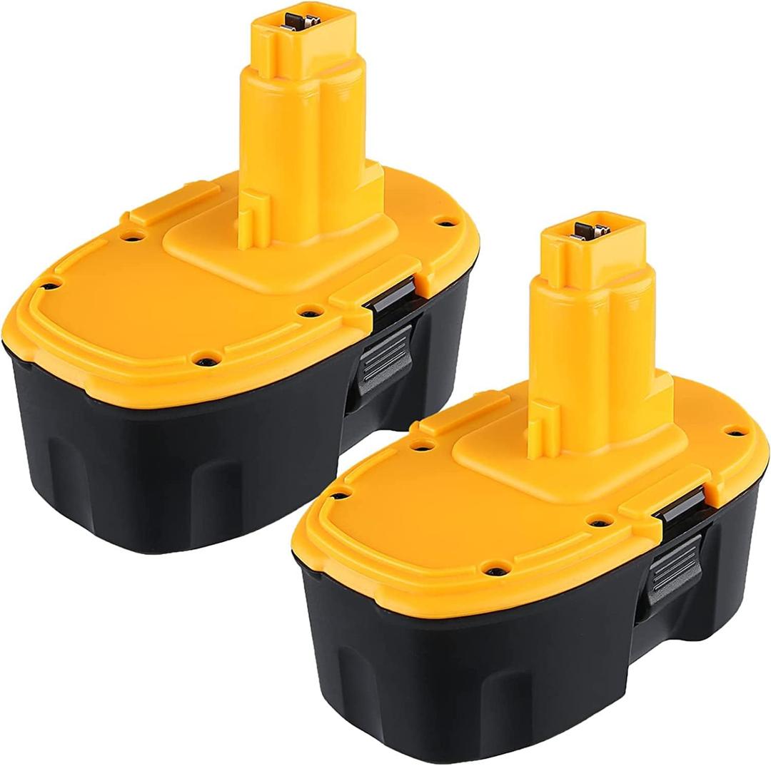 KINGTIANLE 2-Pack 18V 5.0Ah Replacement Battery for Dewalt 18 Volt XRP DC9096 Ni-Mh Batteries, Compatible with DC9098 DC9099 DW9095 DW9096 DW9098 Cordless Power Tools (Yellow-Black)