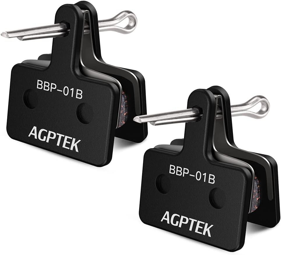 AGPTEK Bike Brake Pads, High-Performance Brake Pads, Disc Brake Pads & Spring (Semi-Metallic&Resin) for Mountain Bike Disc Brakes,Bike Pads Compatible with TRP Tektro Shimano Deore Br