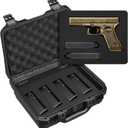 CVLIFE Gun Case for Pistol Handguns, TSA Approved Pistol Case Hard Shell Waterproof with Dual-Layer DIY Customizable Pre-cut Foam, Travel Pistol Cases Lockable 9mm Gun Case