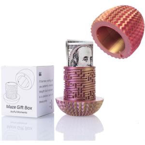 2026 Creative Gift Box: Easter Egg Mystery Puzzle with Hidden Compartment, Reusable Brain Teaser Game for Adults & Kids, Money Gift Ideas for Birthday Christmas Party Celebration (Red-gold-purple)
