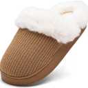 Women's Cotton Slippers - Cozy Memory Foam, Anti-Skid Rubber Sole, Fuzzy, Comfortable, Warm, Scuff Slippers - Slip-On Winter, Non-Slip Indoor/Outdoor Suitable For Women