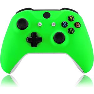 eXtremeRate Neon Green Soft Touch Grip Front Housing Shell Faceplate for Xbox One X S Controller Model 1708 - Controller NOT Included