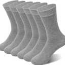 Crew Socks for Women & Man Casual Breathable LightWeight Athletic Calf Socks for running Size 5-13 (Small-Medium, 016 Gray,gray,gray,gray,gray,gray)