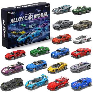 Toys Cars 18-Pack, 1:64 Scale Die-Cast Metal Vehicles Set, Includes Pickup, Racing Cars,Sports Cars for Display or Play, Great Gift for Kids Age 3 Years and Up (18 Pack)