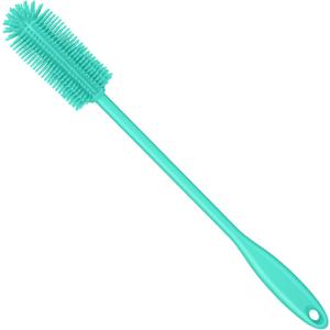 Silicone Bottle Brush, Water Bottle Cleaner Brush with Long Handle, Perfect for Cleaning Narrow Neck Containers, Vacuum Sports Bottle, Tumblers, Flask, Glassware (1 Pack, Teal)