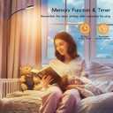 Tenmiro LED Floor Lamps for Living Room, Bright Modern Reading Floor Lamp with Stepless Adjust Color Temperatures & Brightness, Standing Lamp with RF Remote & Touch Control(Pink)