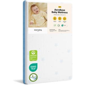 MAMAZING Aerobase Mini Crib Mattress 38" L x 24" W, 2-Stage Breathable Mattress, Non-Toxic, Waterproof Liner, Machine-Washable Outer Cover for Easy Care, Fits Mini Size & Portable Crib