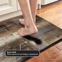 Mrcrypos Brown and Grey Small Kitchen Mat for Floor 17.3"x29" PVC Leather Kitchen Rug Waterproof Cushioned Anti Fatigue Comfort Mat Non Slip Standing Mat Laundry Kitchen Accessories