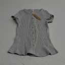 Ribbed Button Down T Shirts for Women Short Sleeve Going Out Tops Cropped Fitted Knit Blouses S