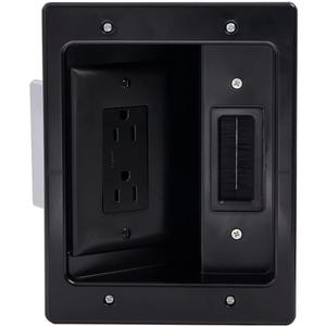 Legrand - On-Q in-Wall TV Cable Management Kit, Recessed Power & Low Voltage Bridge for TVs, UL Listed DIY Wire Hider Solution, HT2102BKV1, Black