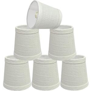 Aspen Creative 32713-6B, Empire Clip-On Chandelier Lamp Shade, Off White, 3" Top x 4" Bottom x 4" Slant Height, Set of 6