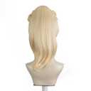 Blonde Wig for Women, Long Blonde Ponytail Wig with Curly Bangs, Blonde Pigtails Wig with White Sunglasses for Party Costume Halloween Cosplay(Adult)