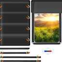 RV Door Window Shade Cover - Magnetic RV Blackout Window Cover with UV Protection and Privacy Features (25 * 16 in) Foldable Magnet Design, Waterproof Fabric (Black, 1 Pack (25"L x 16"W))