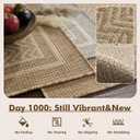 MontVoo-Outdoor Rug-Patio Rug 8x10 Polypropylene Indoor Outdoor Rug Outdoor Carpet for Patio Deck Balcony Porch, Textured Weave, Durable for High Traffic, Fade-Resistant, Boho Farmhouse Neutral Brown