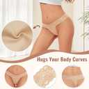 Sunm Boutique Lace Thongs for Women, Cotton Womens Underwear Pack, Sexy Low Rise T Back Cheeky Panties (M)