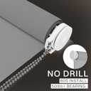 No Drill No Tools 100% Blackout Roller Shade | UV Protection | Easy-Care Fabric | Roller Blind for Windows & Doors | Pull Down Window Shade - Grey (21" W x 75" H)