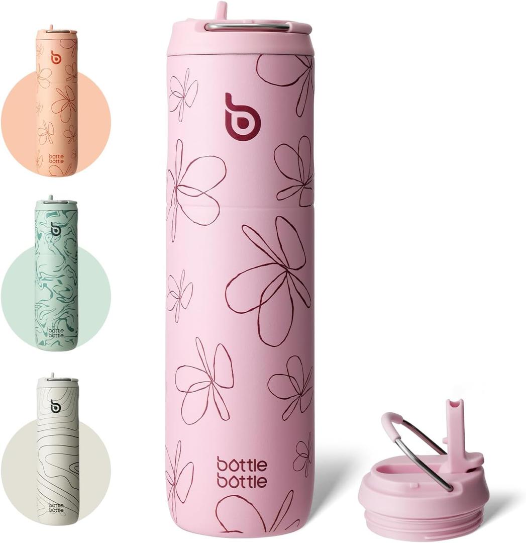 BOTTLE BOTTLE Insulated Water Bottle 24oz with Straw Lid and Handle for Sports Travel Gym Stainless Steel Water Bottles Double-Wall Vacuum Metal Leak Proof BPA-Free (Flower Frenzy) BOTTLE BOTTLE Insulated Water Bottle 24oz with Straw Lid and Handle for Sports Travel Gym Stainless Steel Water Bottles Double-Wall Vacuum Metal Leak Proof BPA-Free (Flower Frenzy)