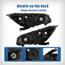 Silscvtt Headlights Front Head Lamps Replacement for 2013-2015 Honda Accord 4-Door Sedan Halogen w/o DRL Headlights Headlamps Pair Passenger Driver Side