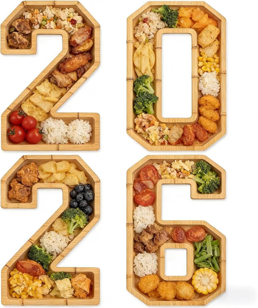 2026 Graduation Party Decorations Numbers Charcuterie Board Box - Bamboo Tray for Graduation Centerpieces - Class of 2026 Table Decoration for College High School