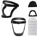 Full Face Shield for Adults Women Men2 pack), Full Face Super Protective Shields, Adjustable reusable high-definition plastic face shield with Super Lightweight, High-Definition, Anti-Fog (Blackwhite)