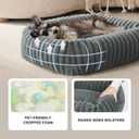 FURTIME Dog Beds Large Sized Dog, Washable Orthopedic Pet Bed with Removable Cover, Rectangle Soft Calming Sleeping Puppy Bed Durable Pet Cuddler with Anti-Slip Bottom, Grey, L(36"x27"x8")