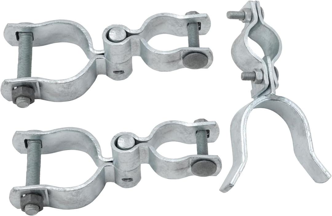 VIVIDA 1-3/8" x 2-3/8" Chain Link Gate Hinge Latch Kit, Include Female & Male Gate Hinges, 1-3/8" x 2-3/8" Fence Fork Latch, Chain Link Fence Hardware, Galvanized Steel