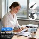 SANOTO Bone Conduction Headphones with Mic, Bluetooth Headset with Microphone Noise Canceling & Mute, Wireless Headset with Sponge Microphone Windscreen, Open Ear Headphones for Work Driving Call