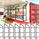 4PCS Heavy Duty Shipping Container Shelves Brackets, 57" H-3Tiers, 8PCS