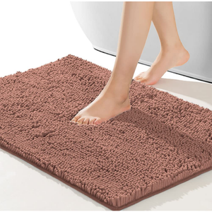 SONORO KATE Bathroom Rug,Non-Slip Bath Mat,Soft Cozy Shaggy Thick Bath Rugs for Bathroom,Plush Rugs for Bathtubs,Water Absorbent Rain Showers and Under The Sink (Taupe Brown, 32"×20")