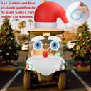 Yookeer Christmas Golf Cart Decoration Kit Large Inflatable Santa Hat for Car Christmas Golf Cart Accessories Reflective Bulb Light Shaped Magnets Car Covers for Holiday Decorations(White)