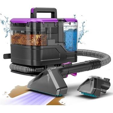 Yoomie Portable Carpet Cleaner & Upholstery Cleaner Machine - 21Kpa Carpet Cleaner Machine, Self-Cleaning, Deep Cleaner for Pet Stains, Cars, Couch, Rug, Furniture with Dual Brush, Large Tank, Purple