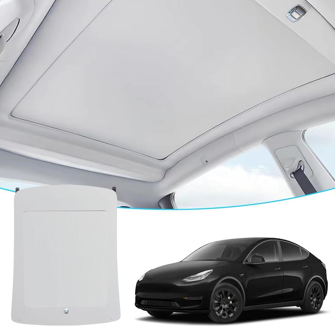Electric Sunshade Roof for 2019-2024 Tesla Model Y, Retractable Sun Visor, 5-Layer 99.9% UV Protection, Silent Motor