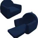 Toddler Couch, Soft Kids Couch Bed Fold Out, 2-in-1 Kids Chairs Comfy, Toddler Chairs 1-11 Years Old, Toddler Chairs Comfy, Kid Sofa Lounge Chair(100% Polyester, Navy Blue, 27.5"17.7"20.8")