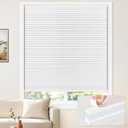 LazBlinds Cordless Cellular Blinds, No Drill Blackout Honeycomb Shades for Indoor Windows, Insulated UV Protection Cellular Shades, Easy Inside Mount, 19" W x 48" H, White