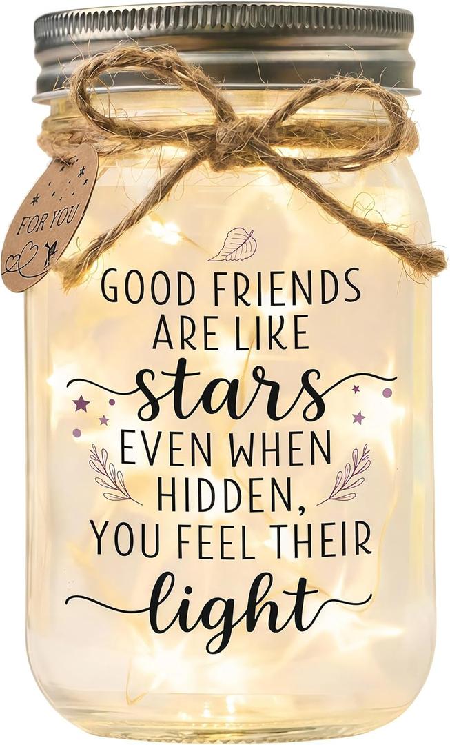 SOLMAY Friendship Gifts for Women, Mothers Day Gifts for Friends, Unique Best Friend Birthday Gift for Women, Sentimental Mason Star Jar, Bestie Birthday Gift Ideas