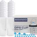 Disposable Paint Spray Gun Cup, Paint Mixing Cups System for HVLP and LVLP Paint Spray Gun, 20 Ounce (600ML) Kit, 50 Cups Liners and Lids System, 1 Hard Cup, 1 Collar with 20 Plugs (22 oz Kit-50 pcs)