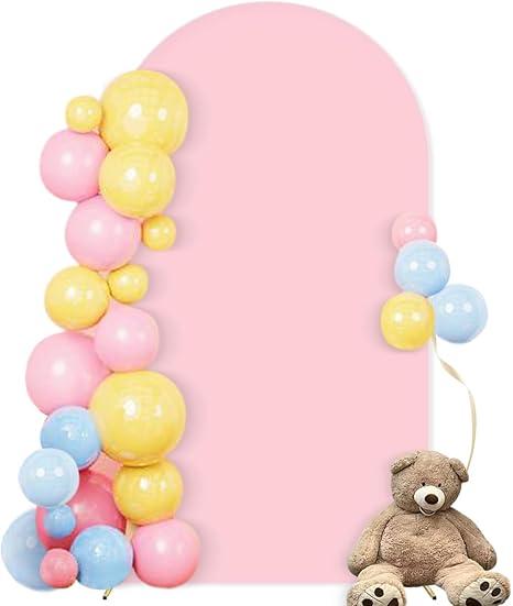 Socomi Pink Wedding Arch Backdrop Cover Spandex 7.2FT Fitted Stretchy Chiara Arches Stand Covers for Birthday Party Bridal Baby Shower Ceremony Banquet Decoration