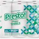 Amazon Brand - Presto! Flex-a-Size Paper Towels, 158 Sheet Huge Roll, 12 Rolls (2 Packs of 6), Equivalent to 38 Regular Rolls, White