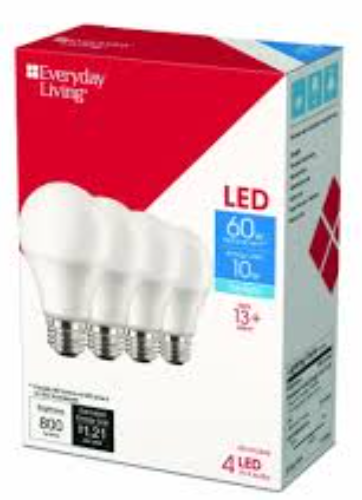 Everyday Living LED 60w replacement 10w Soft White A19 Non-Dimmable 760 Lumens