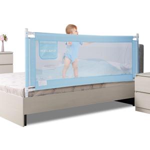 welspo Bed Guard Swing Down Bedrail for Convertible Crib, Kids Twin, Double, Full Size Queen & King Mattress(Blue)