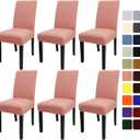 JQinHome Terra Cotta Chair Covers for Dining Room Set of 6, High Stretch Removable Washable Parsons Chair Slipcover for Home Party Hotel Wedding Ceremony (6PCS,Terra Cotta)