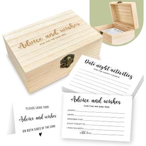 Advice And Wishes For The Mr And Mrs - Wedding Advice Cards For Bridal Shower Decorations, Hilarious Bridal Shower Games, Advice For The Groom And Bride Box, Wedding Games For Reception (White)